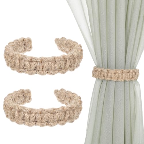 2 Stück Vorhang Raffhalter, Geflochtene Gardinenhalter, Handgefertigte Vorhanghalter aus Baumwolle für Drapierungen Freien Zuhause Boho, Dorf Raffhalter für Gardinen, Braun 2 Stück Vorhang Raffhalter, Geflochtene Gardinenhalter, Handgefertigte Vorhanghalter aus Baumwolle für Drapierungen Freien Zuhause Boho, Dorf Raffhalter für Gardinen, Braun von Bremorou
