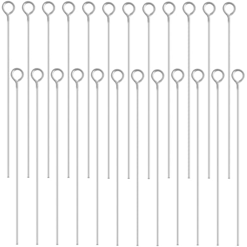 400 Stück Kettelstifte Silber Edelstahl Kettelstifte Nietstifte Stecknadeln Kopfstifte Nietstifte Mit Öse Kugelkopfstifte für Ohrring Anhänger schmuckherstellung von Bremorou