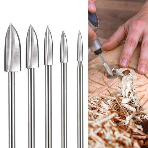 5 Stück Gravierbohrer Holz Holzschnitzwerkzeuge, Edelstahl Gravierwerkzeug, Holz Fräser Set für Schnitzen Bohren Rotationswerkzeuge, holzGravurbohrer Set 5 Größe 5 Stück Gravierbohrer Holz Holzschnitzwerkzeuge, Edelstahl Gravierwerkzeug, Holz Fräser Set für Schnitzen Bohren Rotationswerkzeuge, holzGravurbohrer Set 5 Größe von Bremorou
