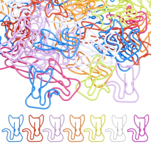 50 Stück Büroklammer Katze Tier Büroklammern Motiv Büroklammern Büroklammern Bunt Kreative Deko Büroklammern Süße Lesezeichen Clips Für Büro Zuhause Lehrer Studenten (Metall) von Bremorou
