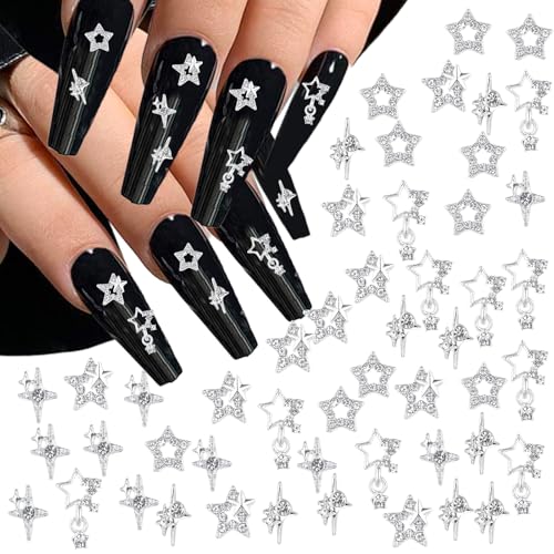 50 Stück Nail Charms Nagel Charms Stern Silberne 3d-Sterne Nagel Edelsteine Stern Charms Acrylnägel 4 Stile Y2k Nagel Strasssteine Nagelzubehör 3d Legierung Nagelkunst Charms Für Mädchen Nageldesign 50 Stück Nail Charms Nagel Charms Stern Silberne 3d-Sterne Nagel Edelsteine Stern Charms Acrylnägel 4 Stile Y2k Nagel Strasssteine Nagelzubehör 3d Legierung Nagelkunst Charms Für Mädchen Nageldesign von Bremorou