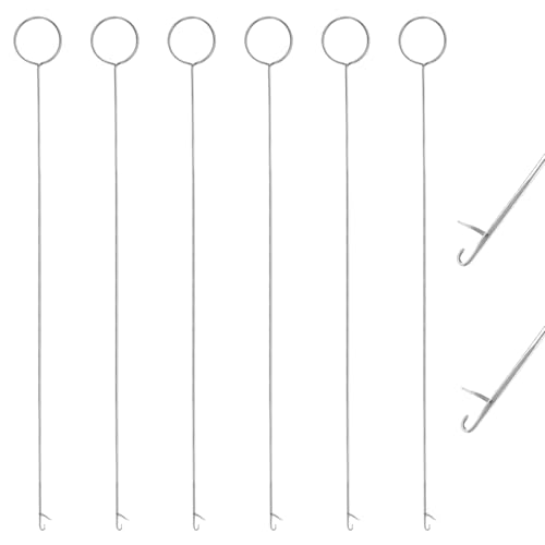6 Pcs Lang Wendenadel Metall Schlaufenwender Loop Turner Nähwerkzeug Kordelzugeinfädler Knüpfhaken Häkelwerkzeug mit Latch Nähwerkzeuge Einfädler Gehäkelter Nadel für Gürtel Stoffschlauchbänder von Bremorou