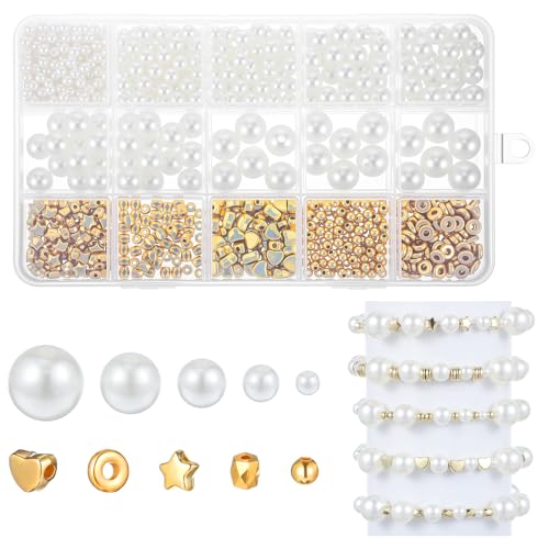 720 Stück Natürliche Amazonit Perlen für Armbänder Weiß Set Perlensets Erwachsene Zum Auffädeln Kit Perlenset Beads für Diy Schmuck Halskette Ohrringe Kette Weihnachten Partys Ostern Feiertage von Bremorou