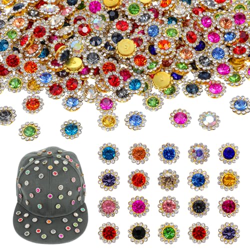 Blumen-Strasssteine, verschiedene Farben, zum Aufnähen mit Kristallglas, Metallbasis, Blumenform, Klaue, flache Rückseite, Strasssteine zum Basteln, für Kleidung, Schuhe, Taschen und Accessoires, 300 von Bremorou