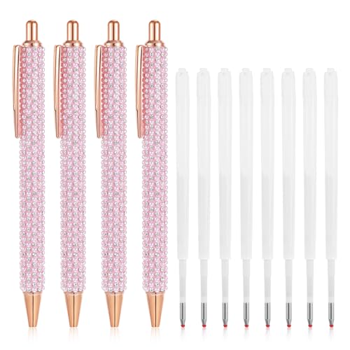 Bremorou 4 Stück Kugelschreiber Nachfüllbar Glitzer, Kugelschreiber Mädchen, Metallstifte, mit Strasssteinen, Schöne für Frauen, Metallkugelschreiber Einziehbare, für Büro mit 8 Minen Bremorou 4 Stück Kugelschreiber Nachfüllbar Glitzer, Kugelschreiber Mädchen, Metallstifte, mit Strasssteinen, Schöne für Frauen, Metallkugelschreiber Einziehbare, für Büro mit 8 Minen von Bremorou