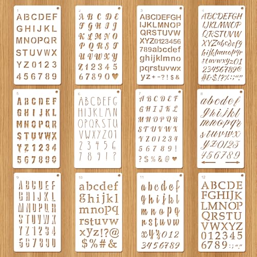 Buchstaben Schablone 12 Stück Schablonen Alphabet Buchstabenschablonen Zahlen Klein Und Buchstabenvorlagen Schriftschablonen Malschablonen für Zeichnen Scrapbooking Malen Diy Schild Buchstaben Schablone 12 Stück Schablonen Alphabet Buchstabenschablonen Zahlen Klein Und Buchstabenvorlagen Schriftschablonen Malschablonen für Zeichnen Scrapbooking Malen Diy Schild von Bremorou
