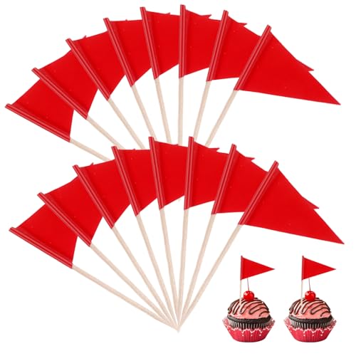 Cupcake-Topper, Golfflagge, Zahnstocher, solide, rote Zahnstocher, kleine Mini-Dreieck, Cupcake-Topper, Flaggen, Obstkäse-Marker für Hochzeit, Party, Buffet, Vorspeisen, DIY-Dekoration, 100 Stück Cupcake-Topper, Golfflagge, Zahnstocher, solide, rote Zahnstocher, kleine Mini-Dreieck, Cupcake-Topper, Flaggen, Obstkäse-Marker für Hochzeit, Party, Buffet, Vorspeisen, DIY-Dekoration, 100 Stück von Bremorou
