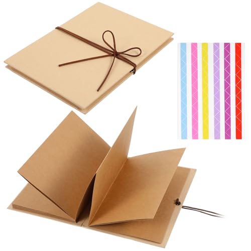 Kraftpapier Hardcover Akkordeon Stil Diy Foto Ablum, Fotoalbum Zum Selbstgestalte, Akkordeon Faltbares Album, Leer Sammelalbum Für Graduierung Geburtstag Jubiläum Hochzeit Valentinstag (21 X 15 Cm) von Bremorou