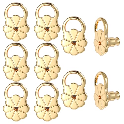 Ohrring-Verschlüsse für hängende Ohren, Blumen-Form, Verriegelung, Ohrring-Verschlüsse, Rückseite für Ohrstecker, sicherer Ersatz für schwere, allergiefreie Ohrringe, verstellbar, für Damen, 10 Stück Ohrring-Verschlüsse für hängende Ohren, Blumen-Form, Verriegelung, Ohrring-Verschlüsse, Rückseite für Ohrstecker, sicherer Ersatz für schwere, allergiefreie Ohrringe, verstellbar, für Damen, 10 Stück von Bremorou