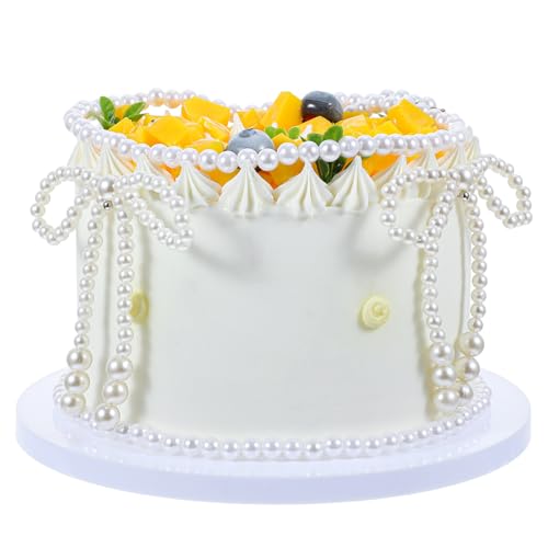 Perlenschleife Kuchendekorationen Perlenschleifen für Blumensträuße Kuchen Toppers Perlenkette Cupcake Schleife Punkte Kuchendekoration für Kindergeburtstag Babyparty Party Kuchen Dekorationen von Bremorou