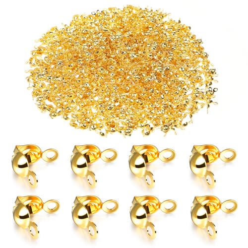 Quetschabdeckungen für Schmuckherstellung, Crimpperlen, Endkappen, Knotenabdeckungen, Klappperlen, Abdeckung für DIY-Armbänder, Halsketten, Zubehör, Damen, Handwerksliebhaber, Geschenke, 0,8 x 0,3 cm Quetschabdeckungen für Schmuckherstellung, Crimpperlen, Endkappen, Knotenabdeckungen, Klappperlen, Abdeckung für DIY-Armbänder, Halsketten, Zubehör, Damen, Handwerksliebhaber, Geschenke, 0,8 x 0,3 cm von Bremorou