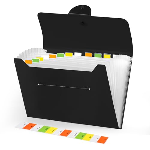 Brencco Dokumentenmappe A4,Mappen Ordnersystem Mit 12 Fächern,Fächermappe Mit Etiketten Document Organizer Schwarz Brencco Dokumentenmappe A4,Mappen Ordnersystem Mit 12 Fächern,Fächermappe Mit Etiketten Document Organizer Schwarz von Brencco