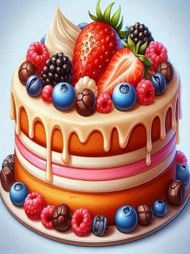 Brennora 11CT Vorgedrucktes Kreuzstich-Set Bunter Kuchen für Erwachsene und Anfänger DIY Stickbilder für Wandkunst-Heimdekoration 40x50 cm Brennora 11CT Vorgedrucktes Kreuzstich-Set Bunter Kuchen für Erwachsene und Anfänger DIY Stickbilder für Wandkunst-Heimdekoration 40x50 cm von Brennora