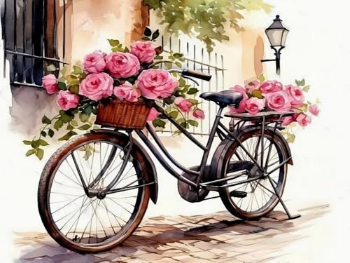 Brennora 11CT Vorgedrucktes Kreuzstich-Set Fahrradblume für Erwachsene und Anfänger DIY Stickbilder für Wandkunst-Heimdekoration 40x50 cm Brennora 11CT Vorgedrucktes Kreuzstich-Set Fahrradblume für Erwachsene und Anfänger DIY Stickbilder für Wandkunst-Heimdekoration 40x50 cm von Brennora