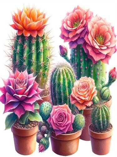 Brennora 11CT Vorgedrucktes Kreuzstich-Set Kaktusblumentopf für Erwachsene und Anfänger DIY Stickbilder für Wandkunst-Heimdekoration 40x50 cm Brennora 11CT Vorgedrucktes Kreuzstich-Set Kaktusblumentopf für Erwachsene und Anfänger DIY Stickbilder für Wandkunst-Heimdekoration 40x50 cm von Brennora