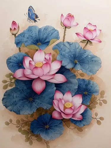 Brennora 11CT Vorgedrucktes Kreuzstich-Set Lotus für Erwachsene und Anfänger DIY Stickbilder für Wandkunst-Heimdekoration 40x50 cm Brennora 11CT Vorgedrucktes Kreuzstich-Set Lotus für Erwachsene und Anfänger DIY Stickbilder für Wandkunst-Heimdekoration 40x50 cm von Brennora