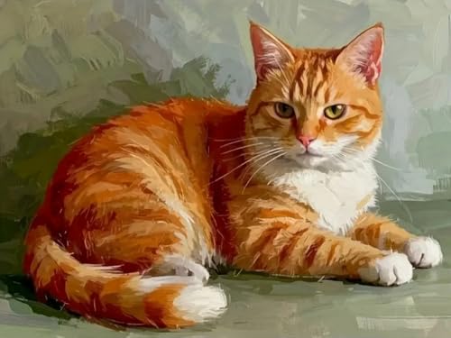 Brennora 11CT Vorgedrucktes Kreuzstich-Set Orangefarbene Katze für Erwachsene und Anfänger DIY Stickbilder für Wandkunst-Heimdekoration 40x50 cm Brennora 11CT Vorgedrucktes Kreuzstich-Set Orangefarbene Katze für Erwachsene und Anfänger DIY Stickbilder für Wandkunst-Heimdekoration 40x50 cm von Brennora