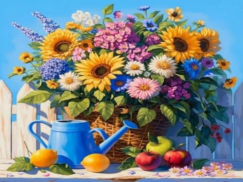 Brennora 11CT Vorgedrucktes Kreuzstich-Set Schöne Blumen für Erwachsene und Anfänger DIY Stickbilder für Wandkunst-Heimdekoration 40x50 cm Brennora 11CT Vorgedrucktes Kreuzstich-Set Schöne Blumen für Erwachsene und Anfänger DIY Stickbilder für Wandkunst-Heimdekoration 40x50 cm von Brennora