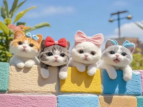 Brennora 11CT Vorgedrucktes Kreuzstich-Set Süße Katze für Erwachsene und Anfänger DIY Stickbilder für Wandkunst-Heimdekoration 40x50 cm Brennora 11CT Vorgedrucktes Kreuzstich-Set Süße Katze für Erwachsene und Anfänger DIY Stickbilder für Wandkunst-Heimdekoration 40x50 cm von Brennora