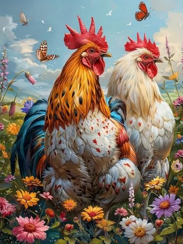 Brennora 5D Diamond Painting Set Geflügel Huhn Erwachsene DIY-Mosaik Arts Crystal Strass Kunsthandwerk für Zuhause Wand Dekor 40x50 cm Brennora 5D Diamond Painting Set Geflügel Huhn Erwachsene DIY-Mosaik Arts Crystal Strass Kunsthandwerk für Zuhause Wand Dekor 40x50 cm von Brennora