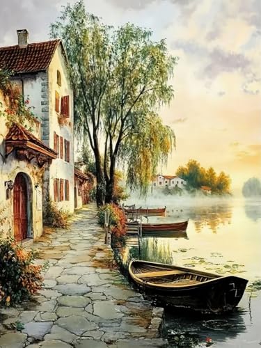 Brennora 5D Diamond Painting Set Haus und Boot Erwachsene DIY-Mosaik Arts Crystal Strass Kunsthandwerk für Zuhause Wand Dekor 40x50 cm Brennora 5D Diamond Painting Set Haus und Boot Erwachsene DIY-Mosaik Arts Crystal Strass Kunsthandwerk für Zuhause Wand Dekor 40x50 cm von Brennora