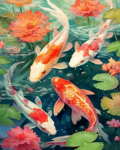 Brennora 5D Diamond Painting Set Koi-Fisch-Lotus Erwachsene DIY-Mosaik Arts Crystal Strass Kunsthandwerk für Zuhause Wand Dekor 40x50cm Brennora 5D Diamond Painting Set Koi-Fisch-Lotus Erwachsene DIY-Mosaik Arts Crystal Strass Kunsthandwerk für Zuhause Wand Dekor 40x50cm von Brennora