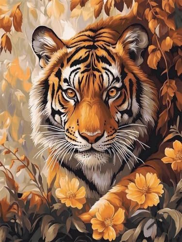Brennora 5D Diamond Painting Set Tier Tiger Erwachsene DIY-Mosaik Arts Crystal Strass Kunsthandwerk für Zuhause Wand Dekor 40x50 cm von Brennora
