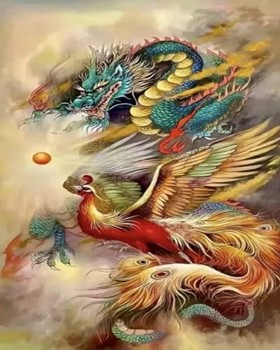 Brennora 5D Diamond Painting Set Tiere Drache und Phönix Erwachsene DIY-Mosaik Arts Crystal Strass Kunsthandwerk für Zuhause Wand Dekor 40x50cm Brennora 5D Diamond Painting Set Tiere Drache und Phönix Erwachsene DIY-Mosaik Arts Crystal Strass Kunsthandwerk für Zuhause Wand Dekor 40x50cm von Brennora