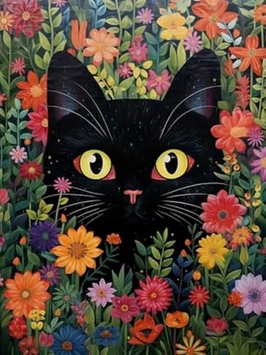 Brennora Vorgedruckt Kreuzstich Set Blumenkatze 11CT Stickerei Leinwand kit DIY Kunst für Anfänger Kinder Heimdekoration 40x50 cm Brennora Vorgedruckt Kreuzstich Set Blumenkatze 11CT Stickerei Leinwand kit DIY Kunst für Anfänger Kinder Heimdekoration 40x50 cm von Brennora