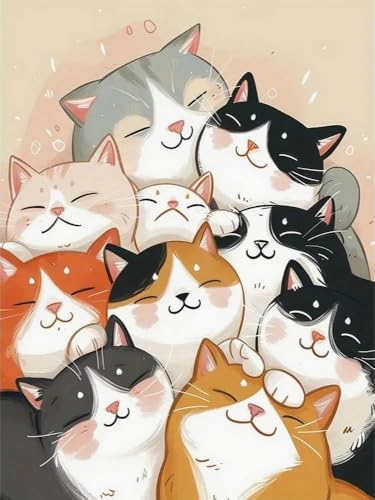 Brennora Vorgedruckt Kreuzstich Set Cartoon-Katze 11CT Stickerei Leinwand kit DIY Kunst für Anfänger Kinder Heimdekoration 40x50 cm Brennora Vorgedruckt Kreuzstich Set Cartoon-Katze 11CT Stickerei Leinwand kit DIY Kunst für Anfänger Kinder Heimdekoration 40x50 cm von Brennora