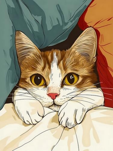 Brennora Vorgedruckt Kreuzstich Set Katze 11CT Stickerei Leinwand kit DIY Kunst für Anfänger Kinder Heimdekoration 40x50 cm Brennora Vorgedruckt Kreuzstich Set Katze 11CT Stickerei Leinwand kit DIY Kunst für Anfänger Kinder Heimdekoration 40x50 cm von Brennora