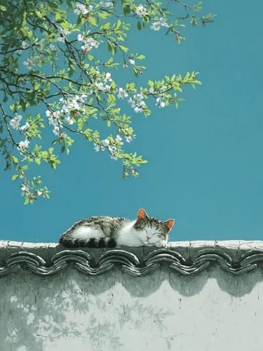 Brennora Vorgedruckt Kreuzstich Set Katze an der Wand 11CT Stickerei Leinwand kit DIY Kunst für Anfänger Kinder Heimdekoration 40x50 cm Brennora Vorgedruckt Kreuzstich Set Katze an der Wand 11CT Stickerei Leinwand kit DIY Kunst für Anfänger Kinder Heimdekoration 40x50 cm von Brennora