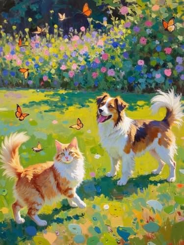 Brennora Vorgedruckt Kreuzstich Set Katzen und Hunde im Park 11CT Stickerei Leinwand kit DIY Kunst für Anfänger Kinder Heimdekoration 40x50 cm Brennora Vorgedruckt Kreuzstich Set Katzen und Hunde im Park 11CT Stickerei Leinwand kit DIY Kunst für Anfänger Kinder Heimdekoration 40x50 cm von Brennora