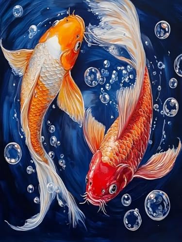 Brennora Vorgedruckt Kreuzstich Set Koi-Fisch 11CT Stickerei Leinwand kit DIY Kunst für Anfänger Kinder Heimdekoration 40x50 cm Brennora Vorgedruckt Kreuzstich Set Koi-Fisch 11CT Stickerei Leinwand kit DIY Kunst für Anfänger Kinder Heimdekoration 40x50 cm von Brennora