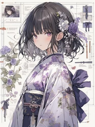Brennora Vorgedruckt Kreuzstich Set Mädchen im Kimono 11CT Stickerei Leinwand kit DIY Kunst für Anfänger Kinder Heimdekoration 40x50 cm Brennora Vorgedruckt Kreuzstich Set Mädchen im Kimono 11CT Stickerei Leinwand kit DIY Kunst für Anfänger Kinder Heimdekoration 40x50 cm von Brennora