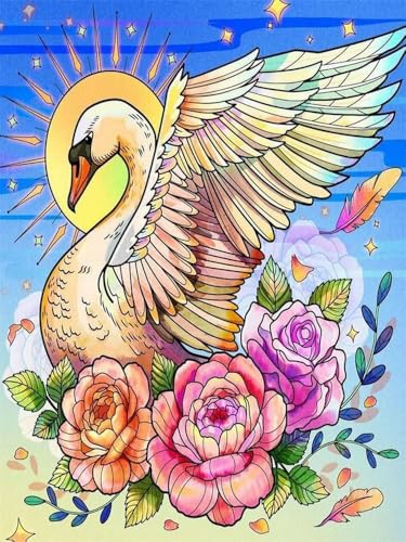 Brennora Vorgedruckt Kreuzstich Set Schwan 11CT Stickerei Leinwand kit DIY Kunst für Anfänger Kinder Heimdekoration 40x50 cm Brennora Vorgedruckt Kreuzstich Set Schwan 11CT Stickerei Leinwand kit DIY Kunst für Anfänger Kinder Heimdekoration 40x50 cm von Brennora