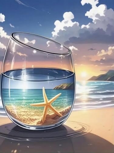Brennora Vorgedruckt Kreuzstich Set Strandbecher 11CT Stickerei Leinwand kit DIY Kunst für Anfänger Kinder Heimdekoration 40x50 cm Brennora Vorgedruckt Kreuzstich Set Strandbecher 11CT Stickerei Leinwand kit DIY Kunst für Anfänger Kinder Heimdekoration 40x50 cm von Brennora