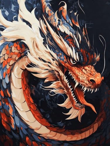 Brennora Vorgedruckt Kreuzstich Set Tierische Drachen 11CT Stickerei Leinwand kit DIY Kunst für Anfänger Kinder Heimdekoration 40x50 cm Brennora Vorgedruckt Kreuzstich Set Tierische Drachen 11CT Stickerei Leinwand kit DIY Kunst für Anfänger Kinder Heimdekoration 40x50 cm von Brennora