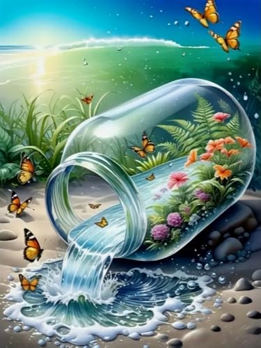 Brennora Vorgedruckt Kreuzstich Set Wasserflaschenschmetterling 11CT Stickerei Leinwand kit DIY Kunst für Anfänger Kinder Heimdekoration 40x50 cm Brennora Vorgedruckt Kreuzstich Set Wasserflaschenschmetterling 11CT Stickerei Leinwand kit DIY Kunst für Anfänger Kinder Heimdekoration 40x50 cm von Brennora