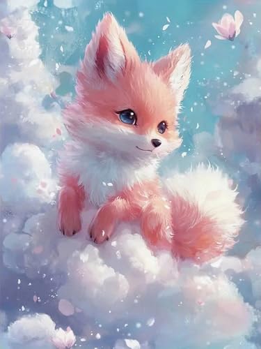 Brennora Vorgedruckt Kreuzstich Set Wolkenfuchs 11CT Stickerei Leinwand kit DIY Kunst für Anfänger Kinder Heimdekoration 40x50 cm Brennora Vorgedruckt Kreuzstich Set Wolkenfuchs 11CT Stickerei Leinwand kit DIY Kunst für Anfänger Kinder Heimdekoration 40x50 cm von Brennora