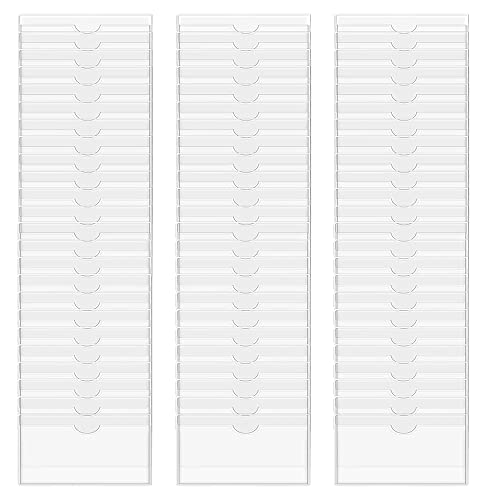 Brensty 60 StüCk 3,5 X 4,7 Selbstklebender Etiketten Halter Karten FäCher Etiketten Halter Durchsichtiger Kunststoff Bibliothek Karten Halter von Brensty
