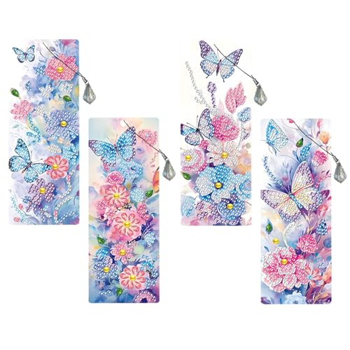 4 Stück Schmetterling Diamond Painting Lesezeichen, Diamond Painting Kinder mit Anhänger Kristall, Diamant Painting Kinder zum Geburtstag Abschluss für Schüler Buchliebhaber 4 Stück Schmetterling Diamond Painting Lesezeichen, Diamond Painting Kinder mit Anhänger Kristall, Diamant Painting Kinder zum Geburtstag Abschluss für Schüler Buchliebhaber von Brewlix