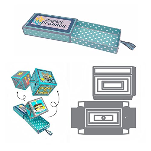 3D Schubladenbox Geschenk Metall Stanzformen Set DIY Scrapbooking Prägeschablonen Kartenherstellung Alben Stanzformen DIY Papier Grußkarten von Briartw