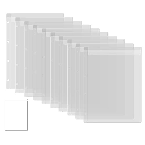Briartw 10 Seitenschutzhüllen, Einlagen mit einer Tasche, für A4-Größe, 4-Loch-Bindermappe für Stanzformen und Briefmarken, wasserfeste, transparente PVC-Tüten zur Aufbewahrung von Bastelbedarf, von Briartw
