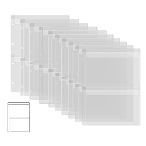 Briartw 10 Seitenschutzhüllen mit zwei Fächern, für A4-Größe, 4-Loch-Bindermappe für Stanzformen und Briefmarken, wasserfeste, transparente PVC-Tüten zur Aufbewahrung von Bastelbedarf, Karton Briartw 10 Seitenschutzhüllen mit zwei Fächern, für A4-Größe, 4-Loch-Bindermappe für Stanzformen und Briefmarken, wasserfeste, transparente PVC-Tüten zur Aufbewahrung von Bastelbedarf, Karton von Briartw