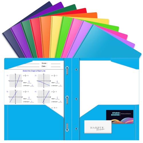 Briartw 10 farbige Aktenordner, robuste Kunststoffmappe mit Zinken für Papier, 2 Taschen und 3 Zinken, sowie 2 Kartenfächer, für Büro- und Schulpersonal oder Studenten Briartw 10 farbige Aktenordner, robuste Kunststoffmappe mit Zinken für Papier, 2 Taschen und 3 Zinken, sowie 2 Kartenfächer, für Büro- und Schulpersonal oder Studenten von Briartw