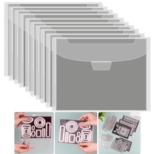 Briartw 20-teiliges Stempel- und Stanzformen-Aufbewahrungsbeutel-Set mit Gummi-Magnetbögen für Bastelarbeiten, Scrapbooking, Stanzformen, Schablonenprägung, Bastelarbeiten von Briartw