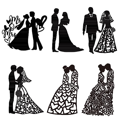 Briartw 6 Stück Stanzformen für Brautpaare,Braut und Bräutigam,Hochzeit, Metallschablone für Kartenherstellung,DIY-Sammelalben,handgefertigte Einladungskarten,Postkarten,Stressabbau,Präge,Dekoration Briartw 6 Stück Stanzformen für Brautpaare,Braut und Bräutigam,Hochzeit, Metallschablone für Kartenherstellung,DIY-Sammelalben,handgefertigte Einladungskarten,Postkarten,Stressabbau,Präge,Dekoration von Briartw