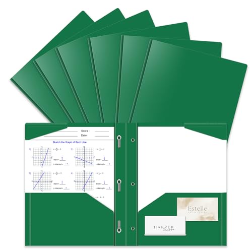 Briartw 6 x dunkelgrüne robuste Ordner mit Zinken, Briefform, Kunststoff-Mappen, 2 Taschen, 3 Ringe, für Finanzen, Wissenschaft, Umweltstudien, Büro Briartw 6 x dunkelgrüne robuste Ordner mit Zinken, Briefform, Kunststoff-Mappen, 2 Taschen, 3 Ringe, für Finanzen, Wissenschaft, Umweltstudien, Büro von Briartw