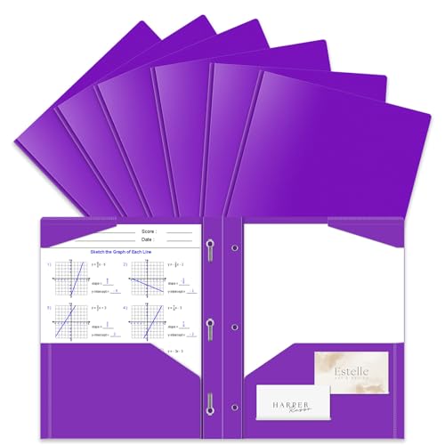 Briartw 6er-Pack dunkelviolette Kunststoff-Taschenordner mit Zinken und Brads, Briefgröße, 2 Taschen mit 3 Zinken, für Schule, Uni, kreative Projekte, Royal Aesthetic Briartw 6er-Pack dunkelviolette Kunststoff-Taschenordner mit Zinken und Brads, Briefgröße, 2 Taschen mit 3 Zinken, für Schule, Uni, kreative Projekte, Royal Aesthetic von Briartw